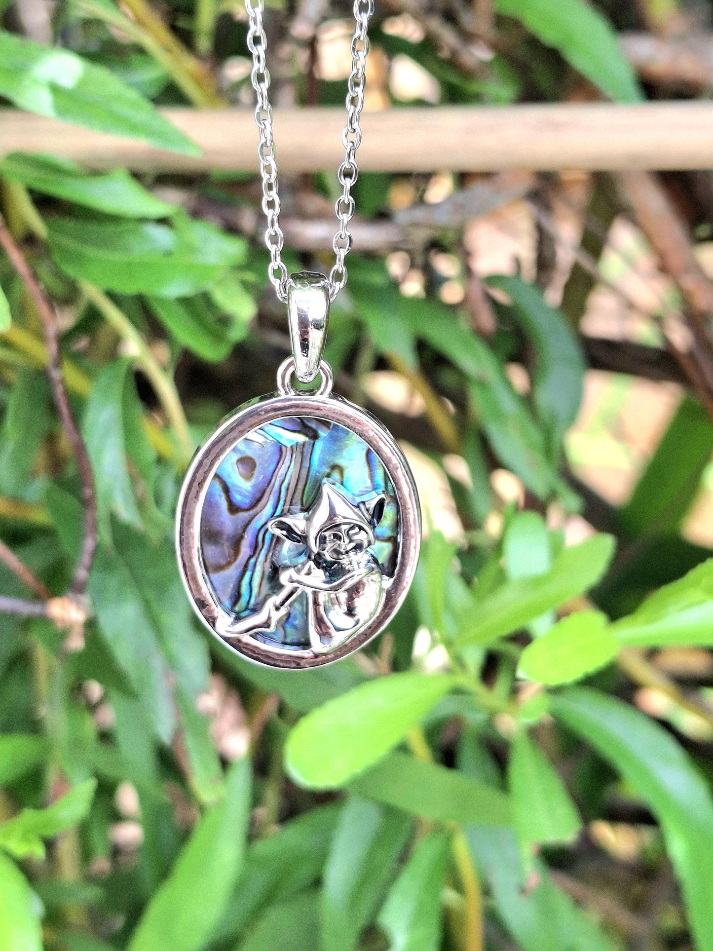 Abalone Cornish Pixie Necklace - Choose Your Chain Style