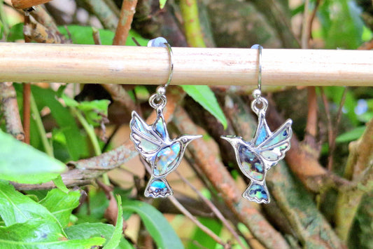 Abalone Shell Hummingbird Earrings - Choose Your Ear Wire