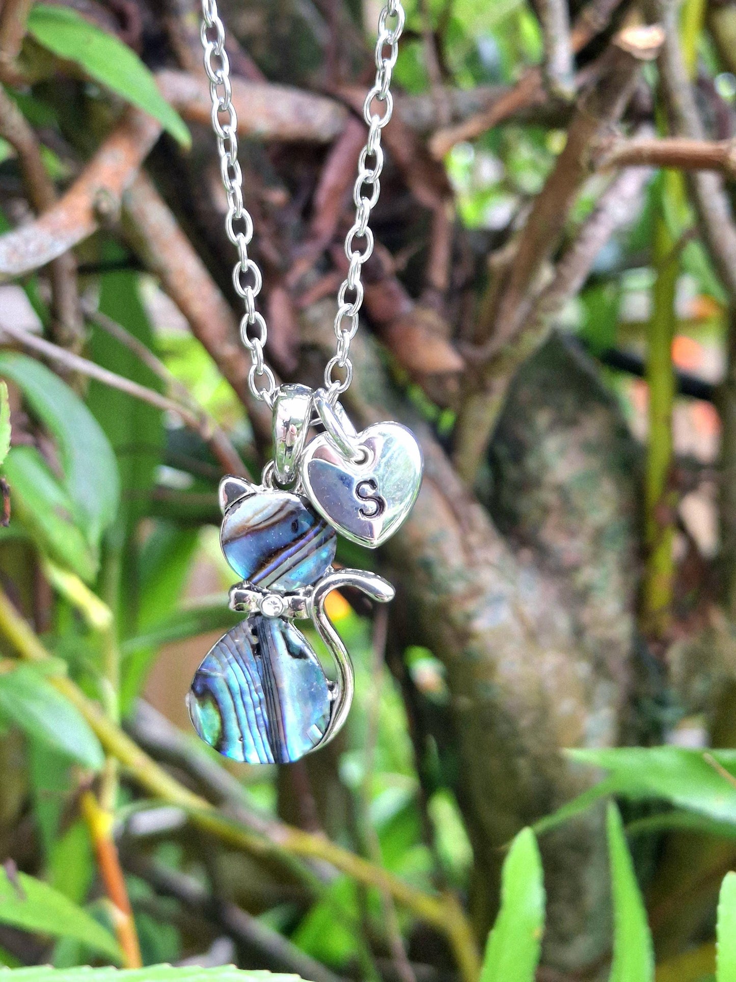 Silver Plated Heart Initial Charm for Necklace