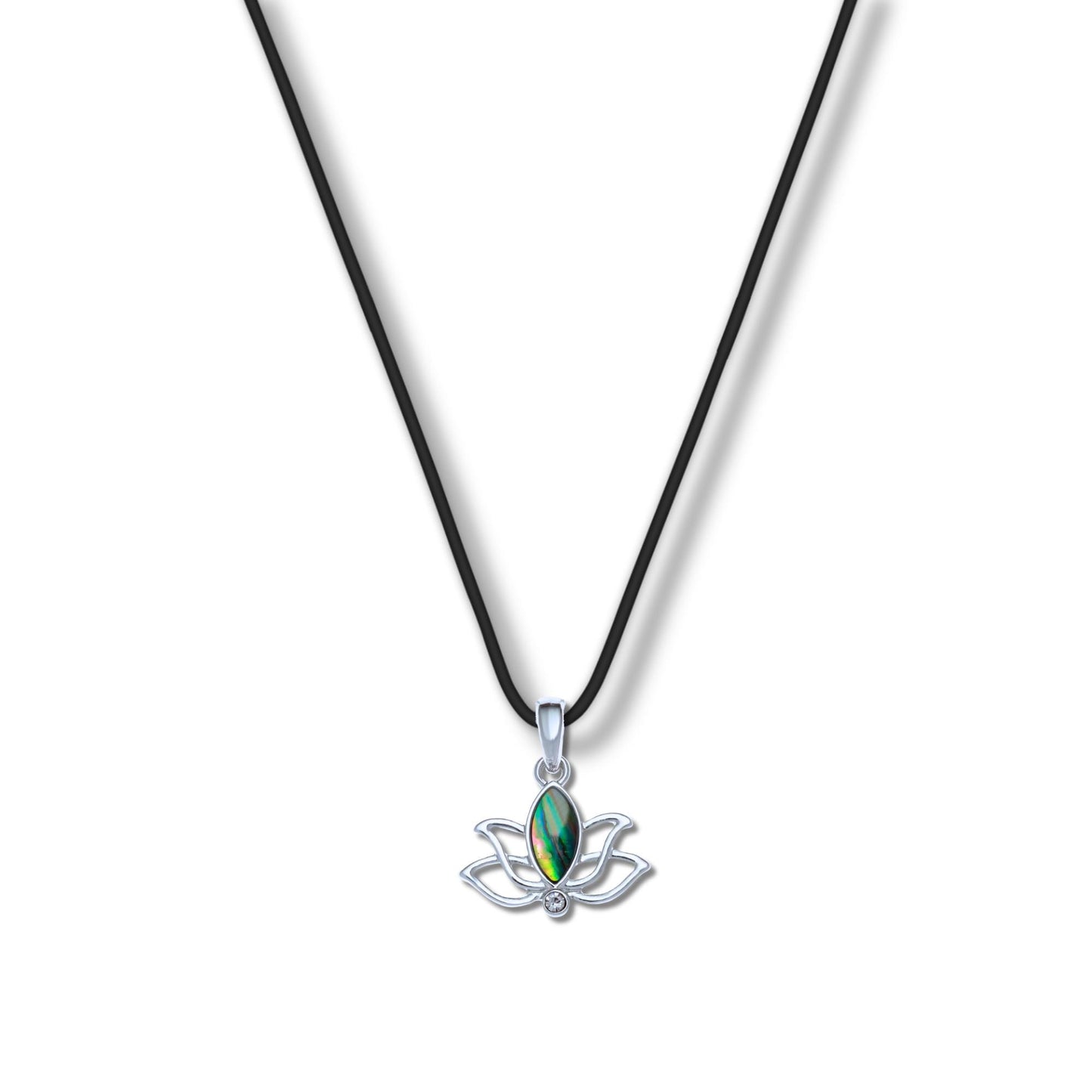 Abalone Shell Lotus Flower Necklace - Choose Your Chain Style