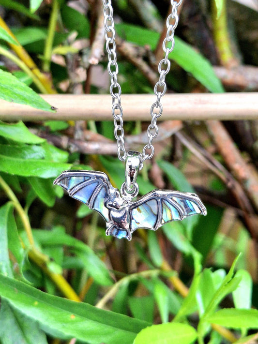 Abalone Shell Bat Necklace - Choose Your Chain Style
