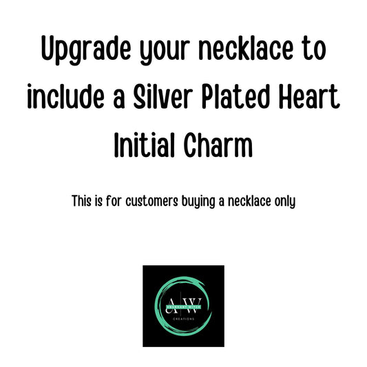 Silver Plated Heart Initial Charm for Necklace
