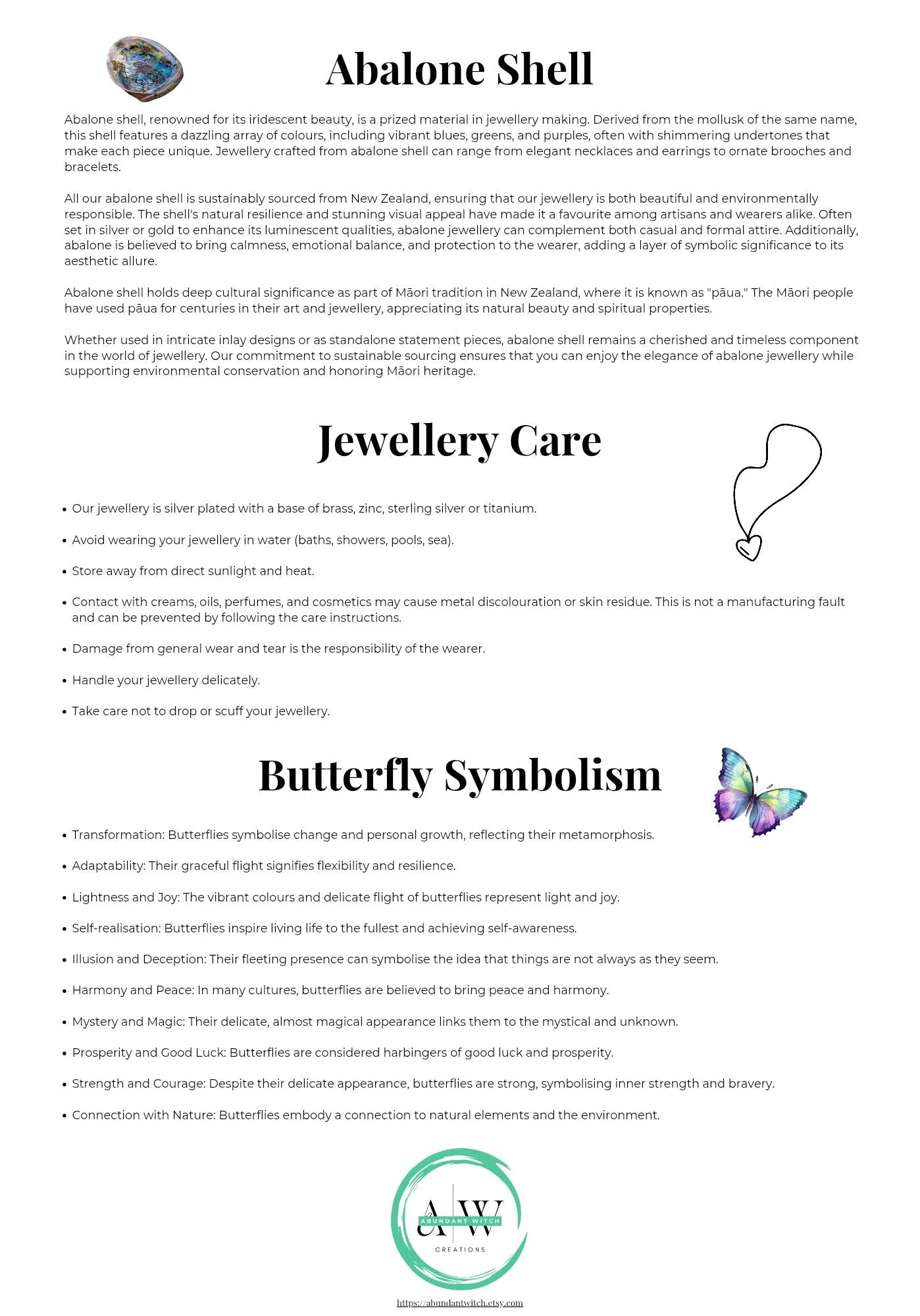 Purple Butterfly Abalone Shell Earrings - Choose Your Ear Wire