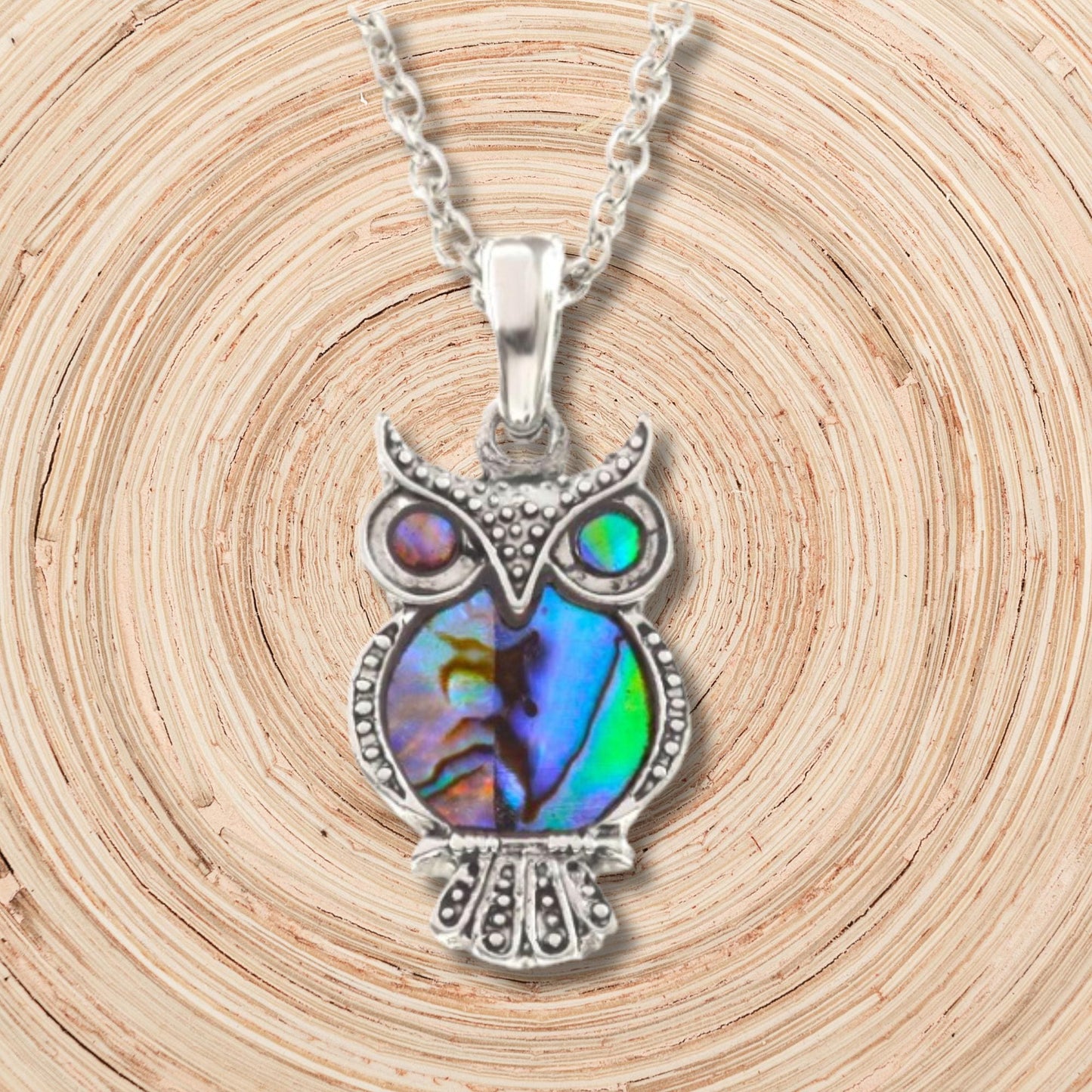 Abalone Owl Bird Necklace - Choose Your Chain Style