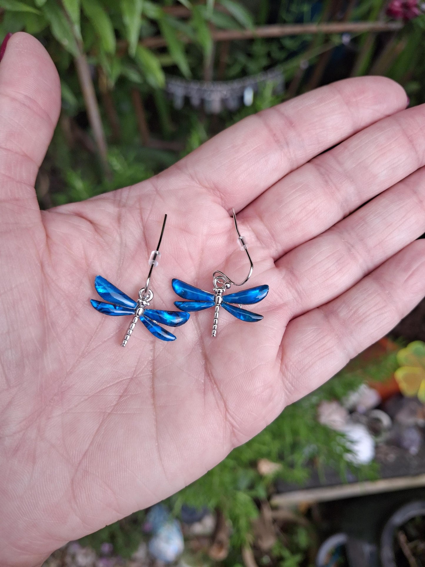Blue Abalone Shell Dragonfly Earrings – Choose Your Ear Wire