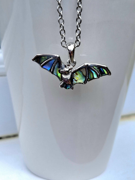 Abalone Shell Bat Necklace - Choose Your Chain Style