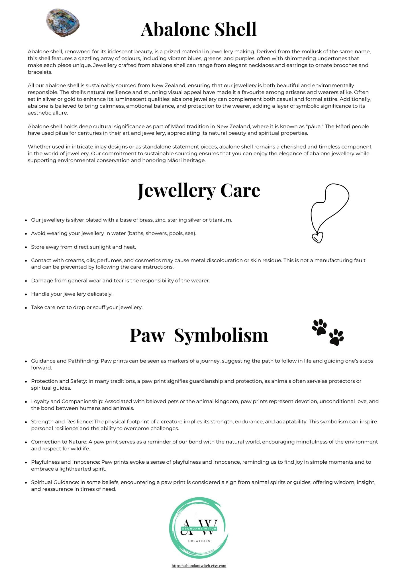 Abalone Shell Paw Print Earrings - Choose Your Ear Wire