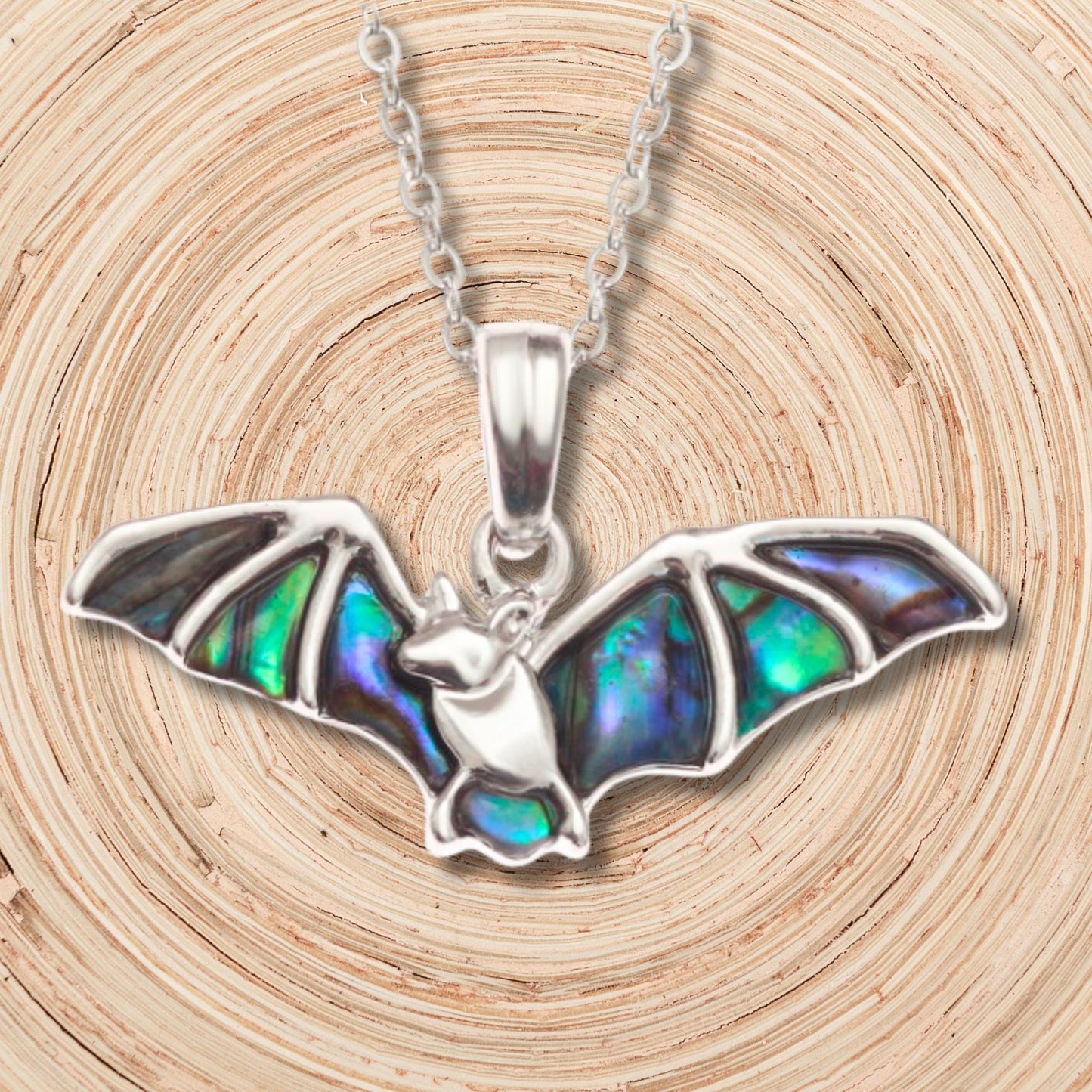 Abalone Shell Bat Necklace - Choose Your Chain Style