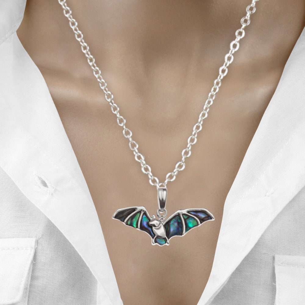 Abalone Shell Bat Necklace - Choose Your Chain Style