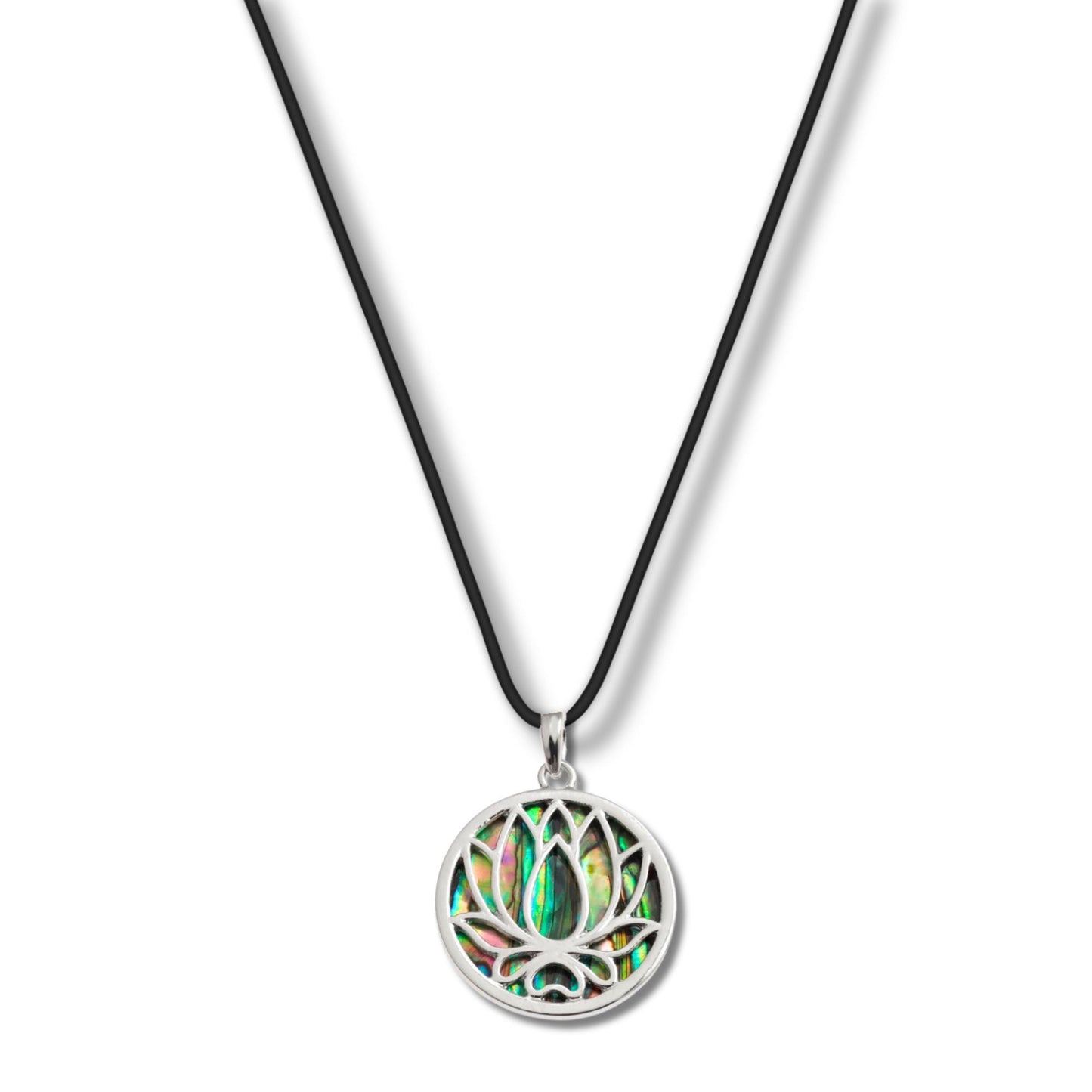 Abalone Shell Lotus Flower Necklace - Choose Your Chain Style